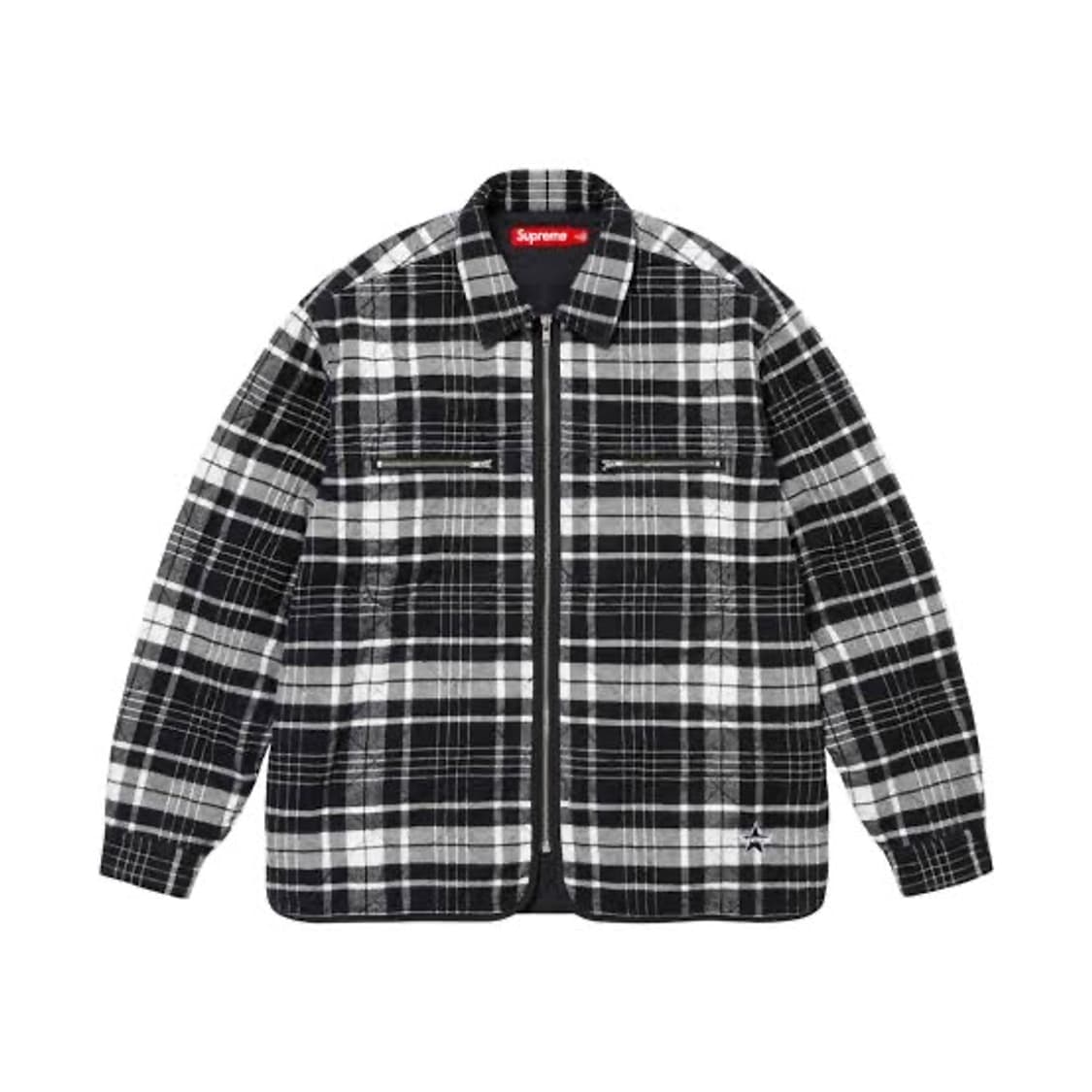 슈프림 24fw 퀼티드 플란넬 집업셔츠 상품이미지1