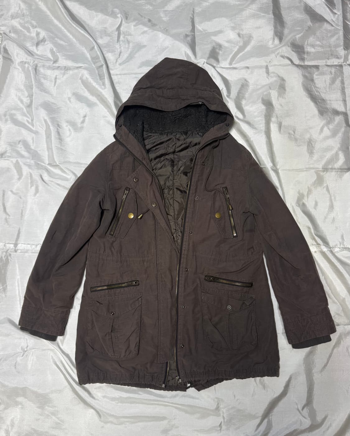 O0s Mode Dark Brown Hooded Jacket 상품이미지1