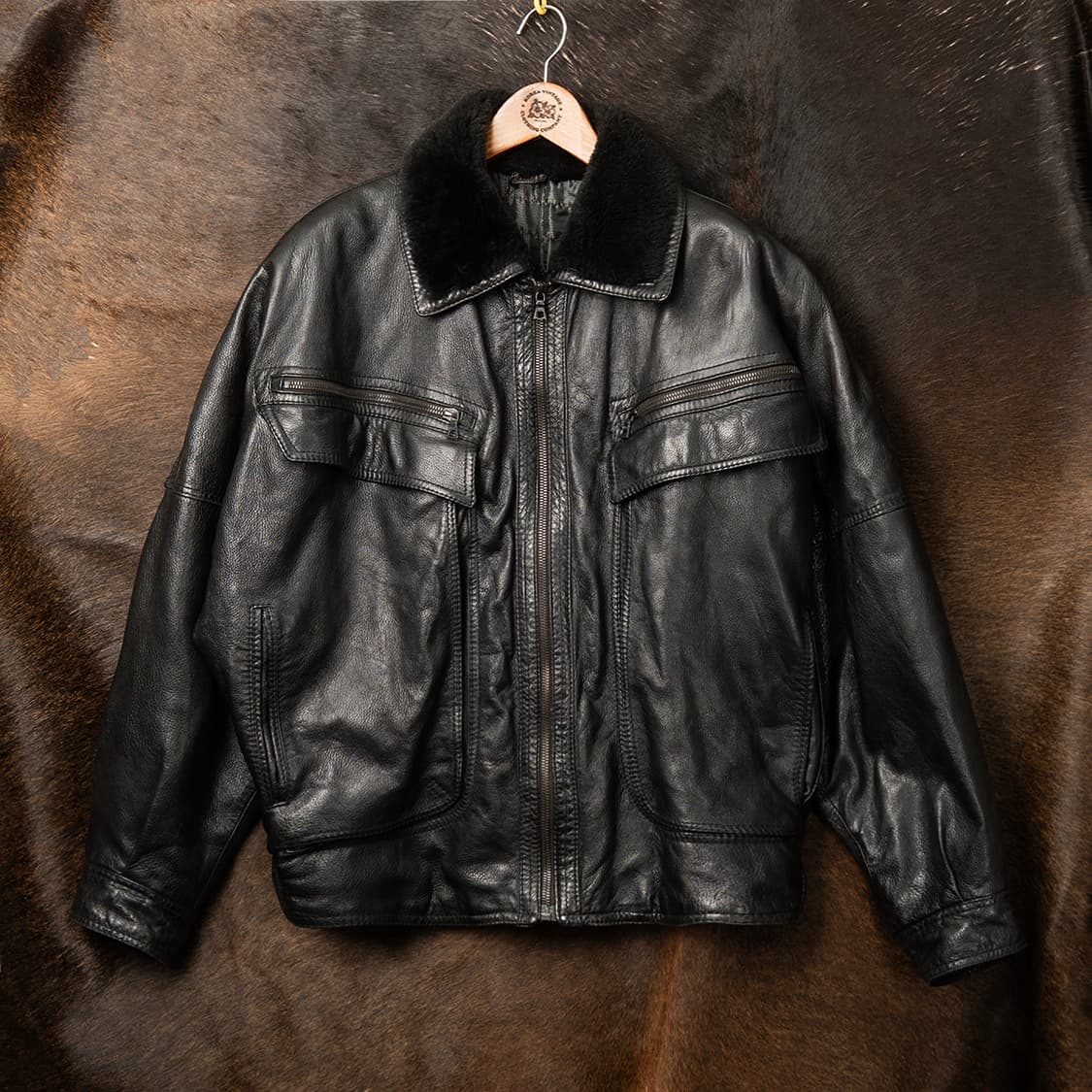 [115] 90s VERSACE 베르사체 레더 에비에이터 자켓  상품이미지1