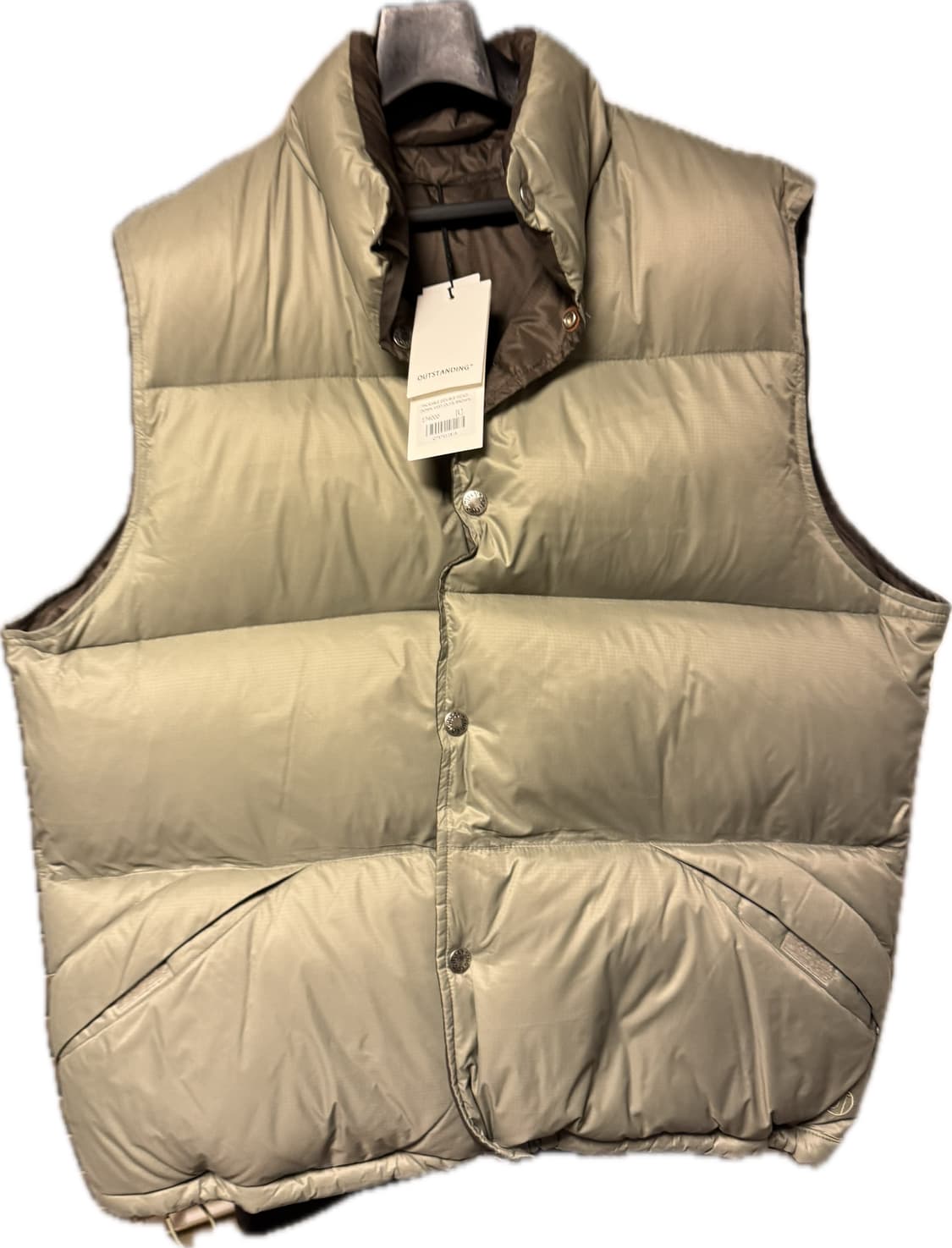 아웃스탠딩 리버서블 패딩조끼 다운 베스트 카키/브라운 L사이즈 상품이미지2