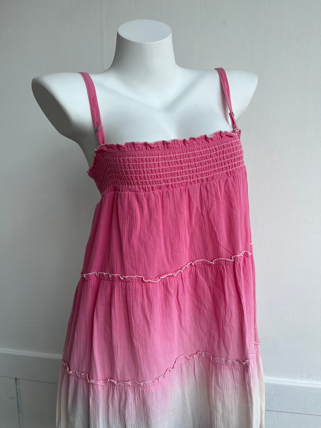 핑크 퍼플 타이다이 티어드 슬립 원피스 상품이미지2