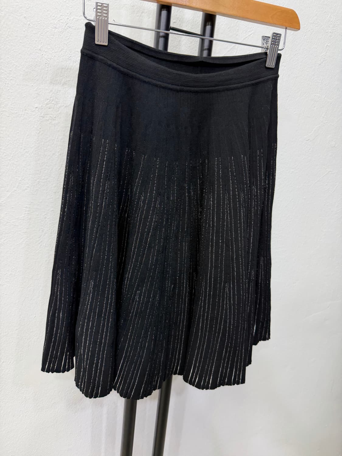 정품) TIME 타임 한섬 블랙 니트 주름 스커트 치마 64F 상품이미지2