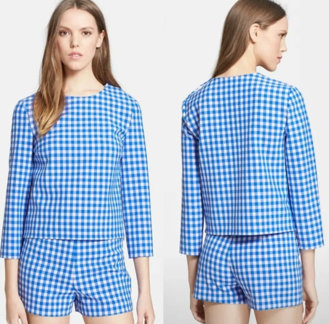 DVF 다이앤본퍼스텐버그 깅엄체크 블라우스 ~55 상품이미지1