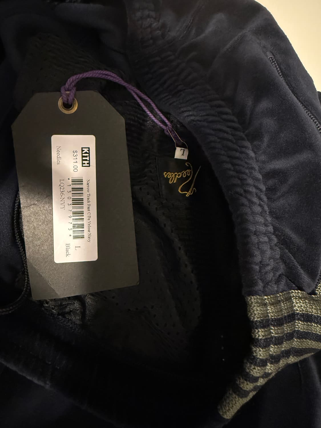 니들스 벨루어 트랙팬츠 네이비/카키 새제품 상품이미지1