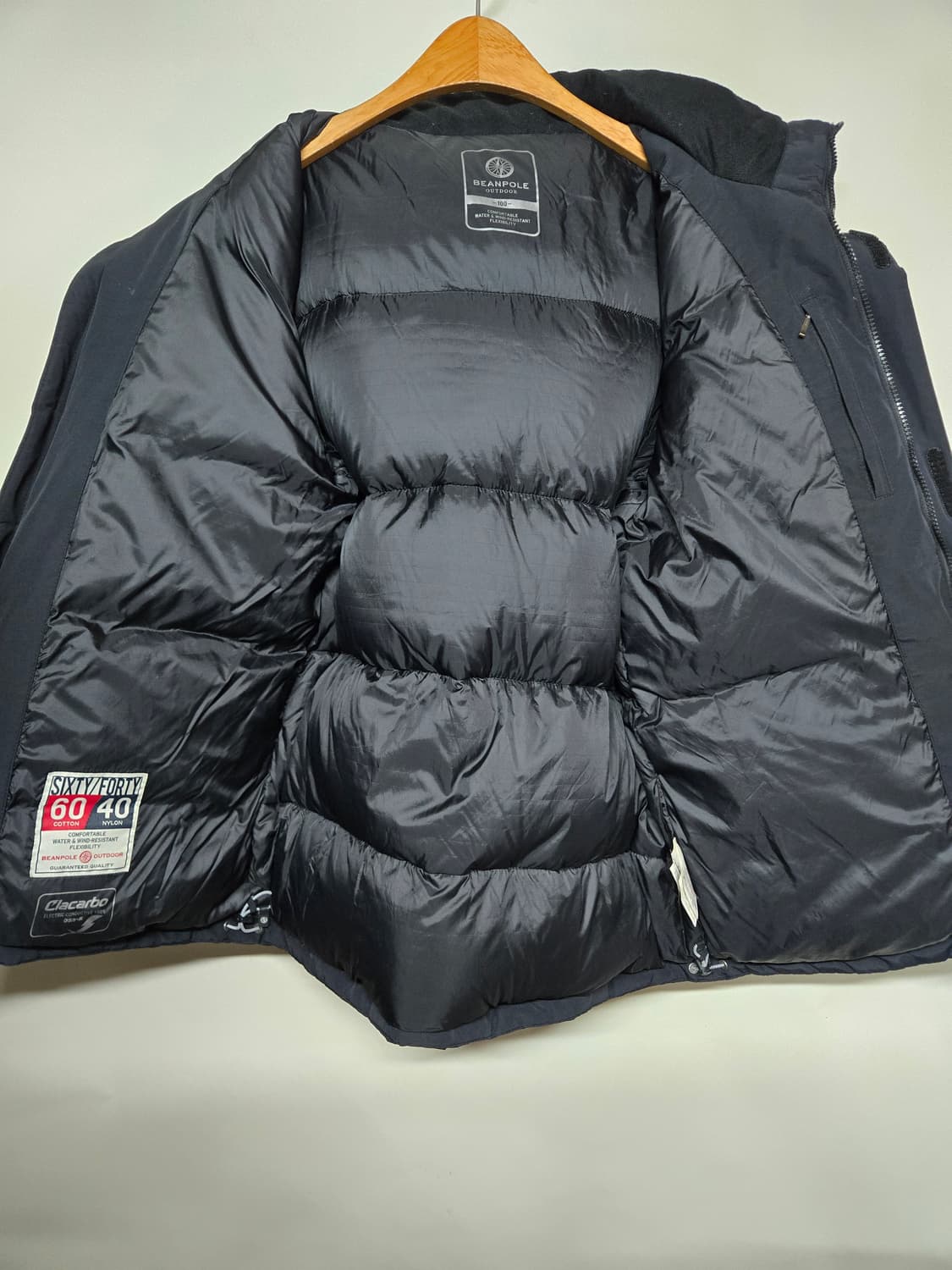 빈폴 아웃도어 남성 블랙오리털 패딩 100 상품이미지3