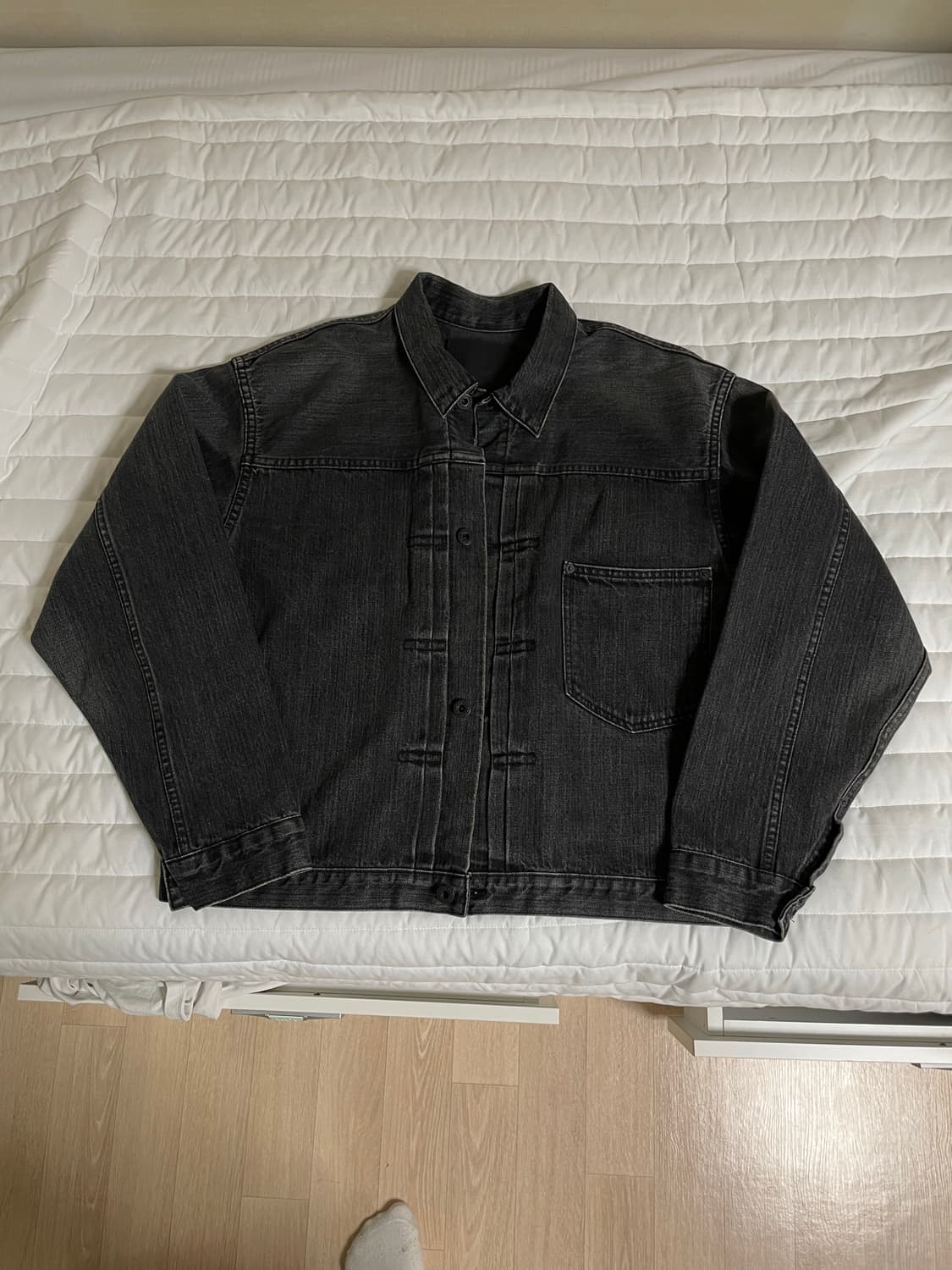 [4/XL] 오어슬로우 대전판 1세대 흑청 블랙 워시드 데님 자켓 상품이미지1