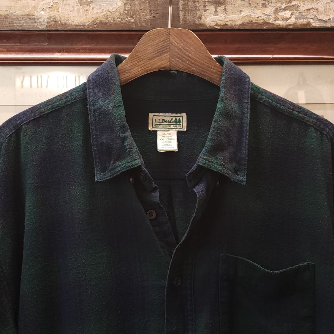 90s 엘엘빈 체크셔츠 플란넬 셔츠 헤비코튼 빅셔츠 블랙와치 빅 xxl 상품이미지5