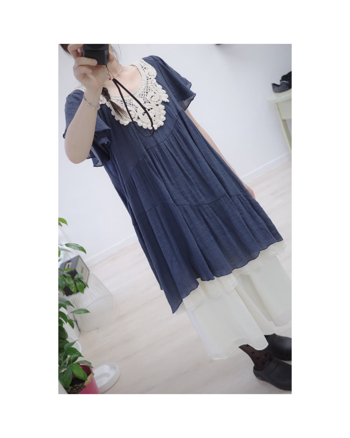 Magic Sound navy lace dress 상품이미지1