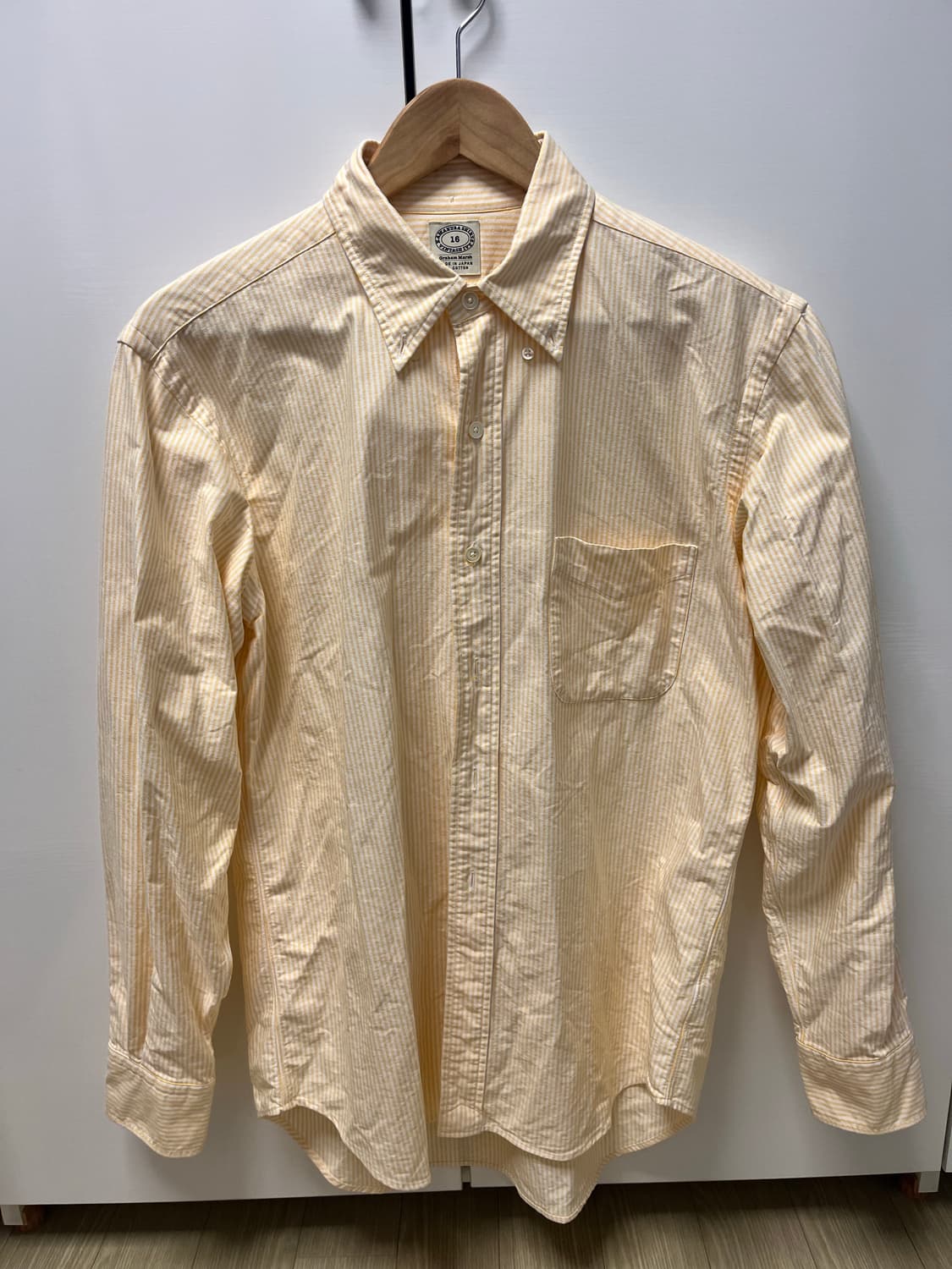 Kamakura Shirts 옐로우 스트라이프 버튼다운 셔츠(16) 상품이미지1