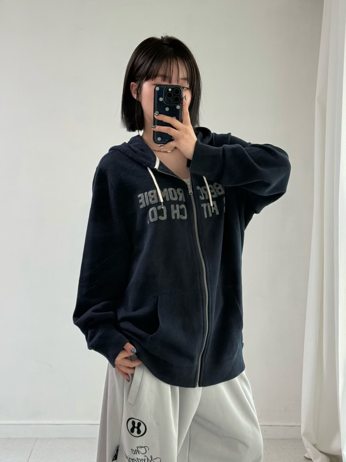 아베크롬비 네이비 니트 후드집업 상품이미지2