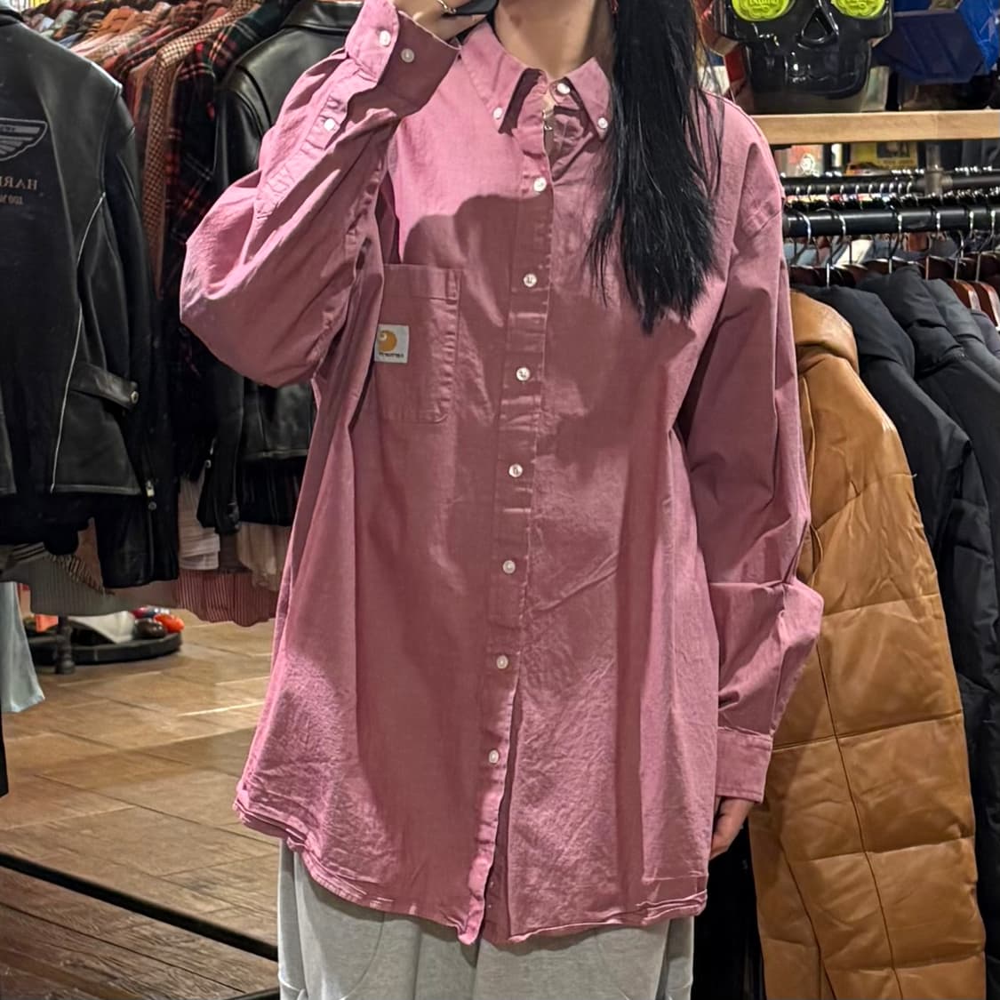 [HI] Carhartt 칼하트 긴팔셔츠 로즈핑크 상품이미지2