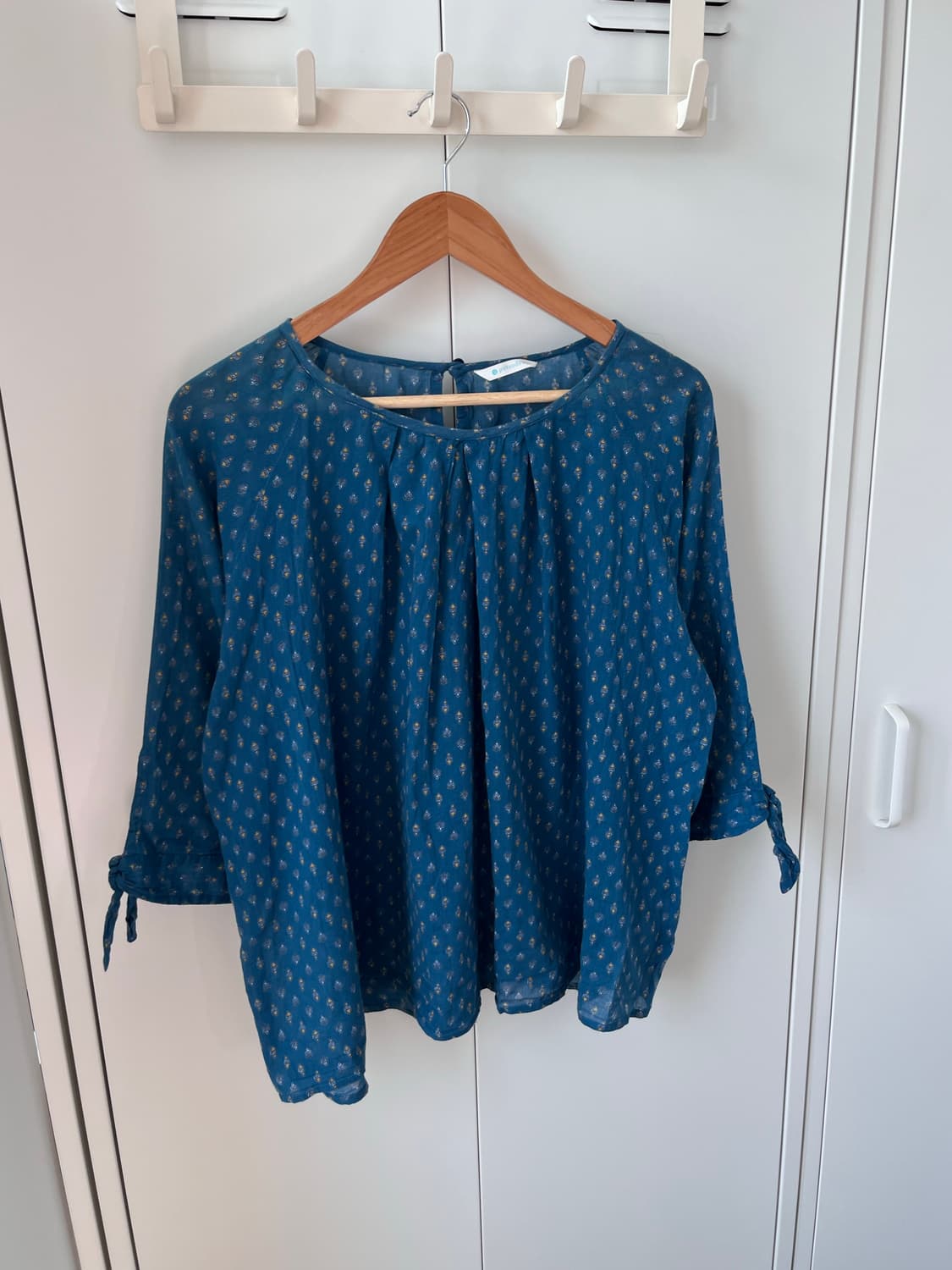 Persodea 스즈코 아오이유우 청록 패턴 블라우스 상품이미지7