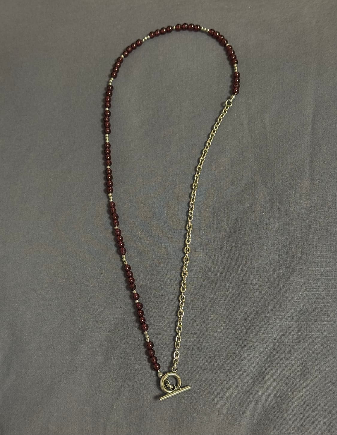 천연석 가넷 체인 원석 목걸이 상품이미지1