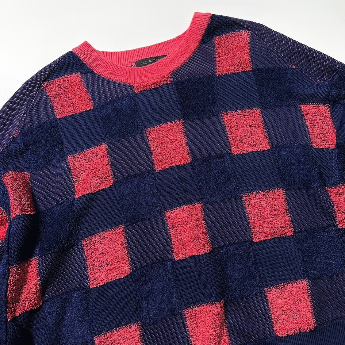 랙앤본 깅엄 체크 크롭 니트 상품이미지4