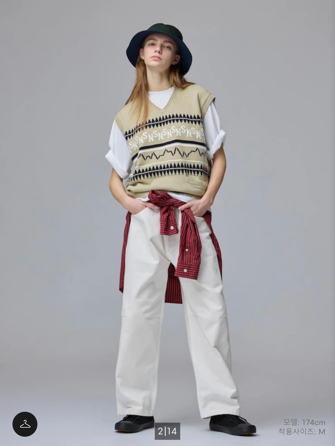 [3XL/베이지] GU 언더커버 브이넥 베스트 V넥 상품이미지2