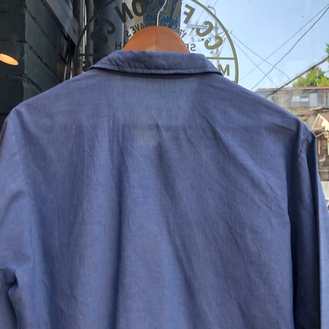 90s USN Chambray Shirt-M 상품이미지5
