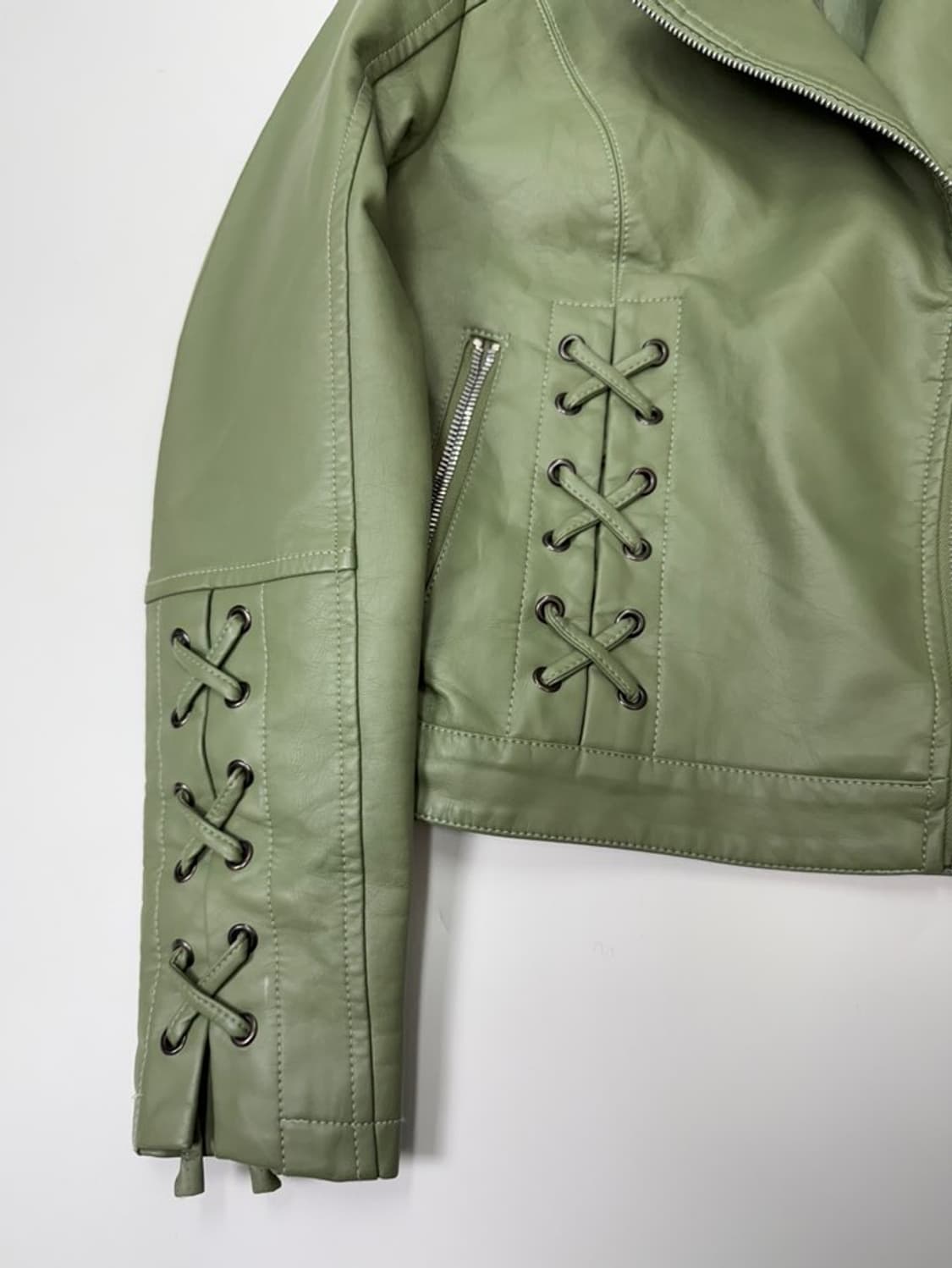 VTG LACE-UP JACKET_SAGE GREEN 상품이미지3