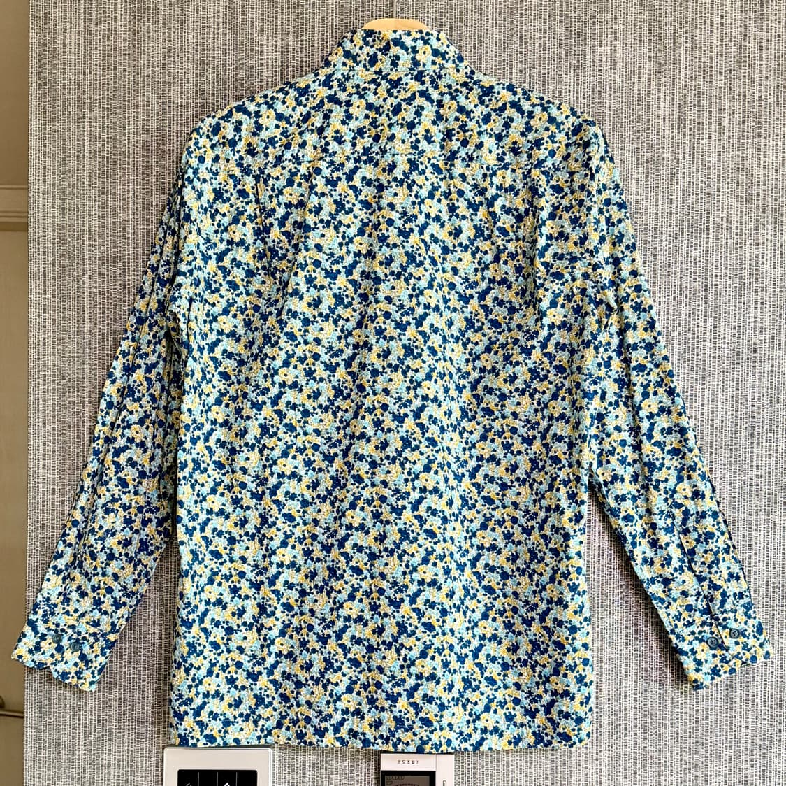 닥스 DAKS 남성 셔츠 플라워 프린트 블루 옐로우 믹스 패턴 면 100 상품이미지6