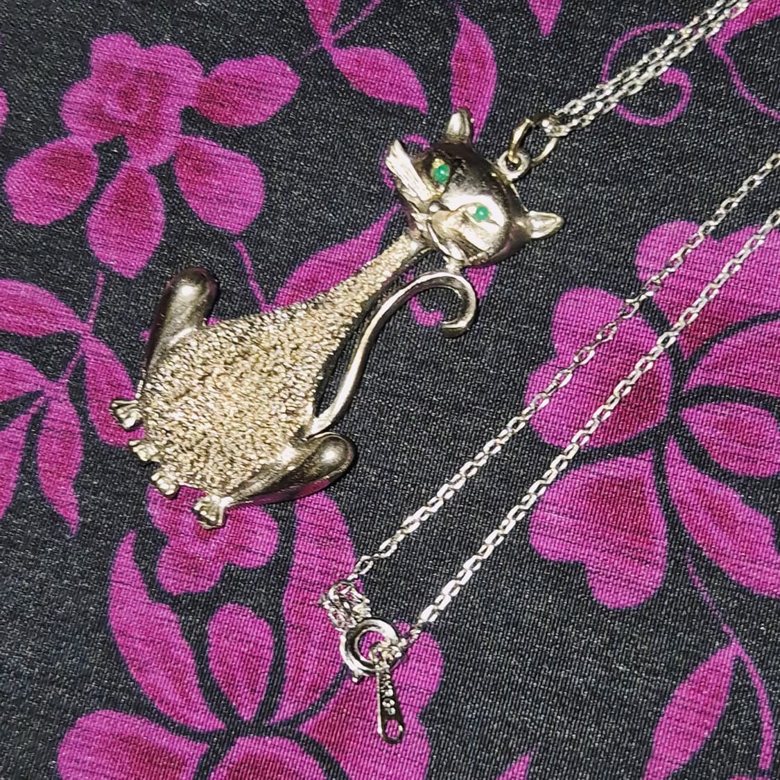 60s 미국 빈티지 크리스탈 고양이 목걸이 상품이미지8