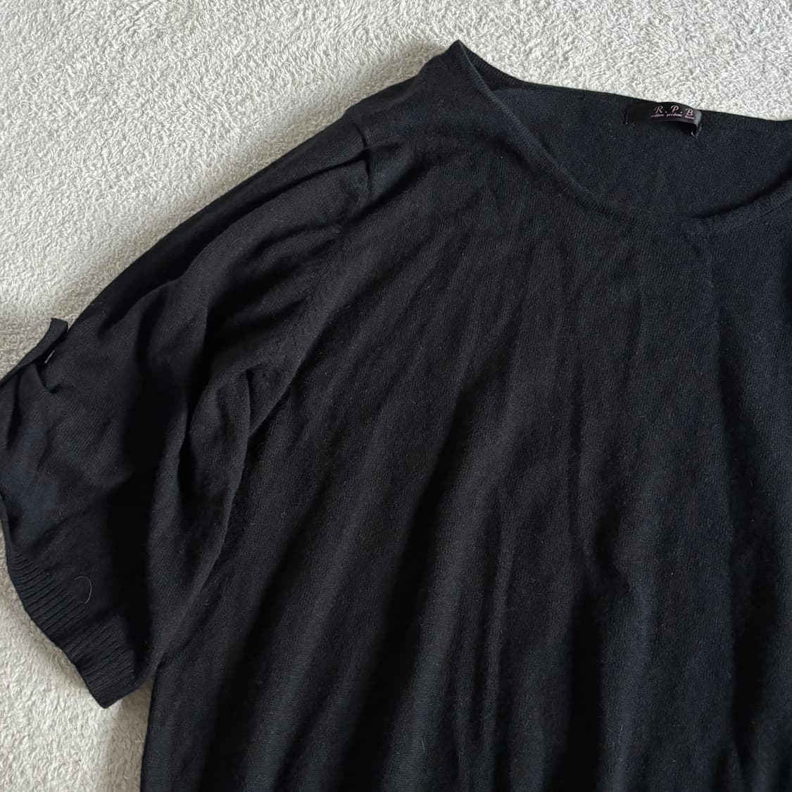 일본빈티지 rpb 블랙 반팔 니트 상품이미지2