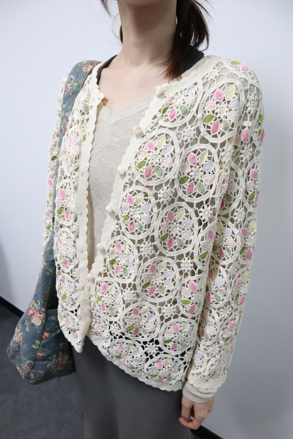 시소르타 빈티지 파스텔 크로셰 가디건 상품이미지1