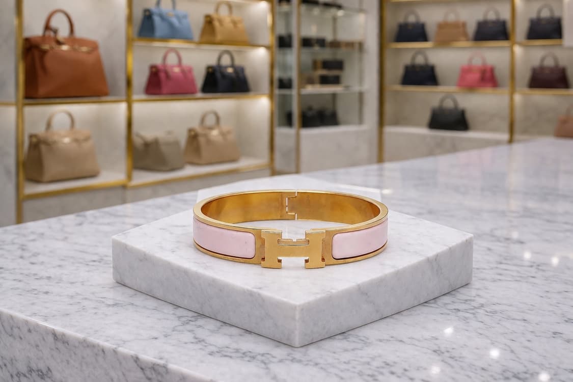 [A급] 에르메스 클릭아슈 H 브레이슬릿 PM 금장 핑크 판매합니다!!! 상품이미지1