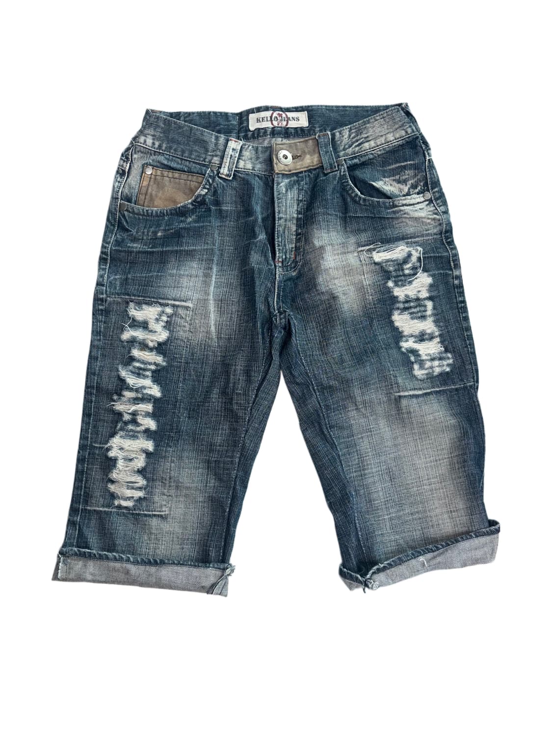 Y2K 크랙 워싱 데님팬츠 상품이미지1