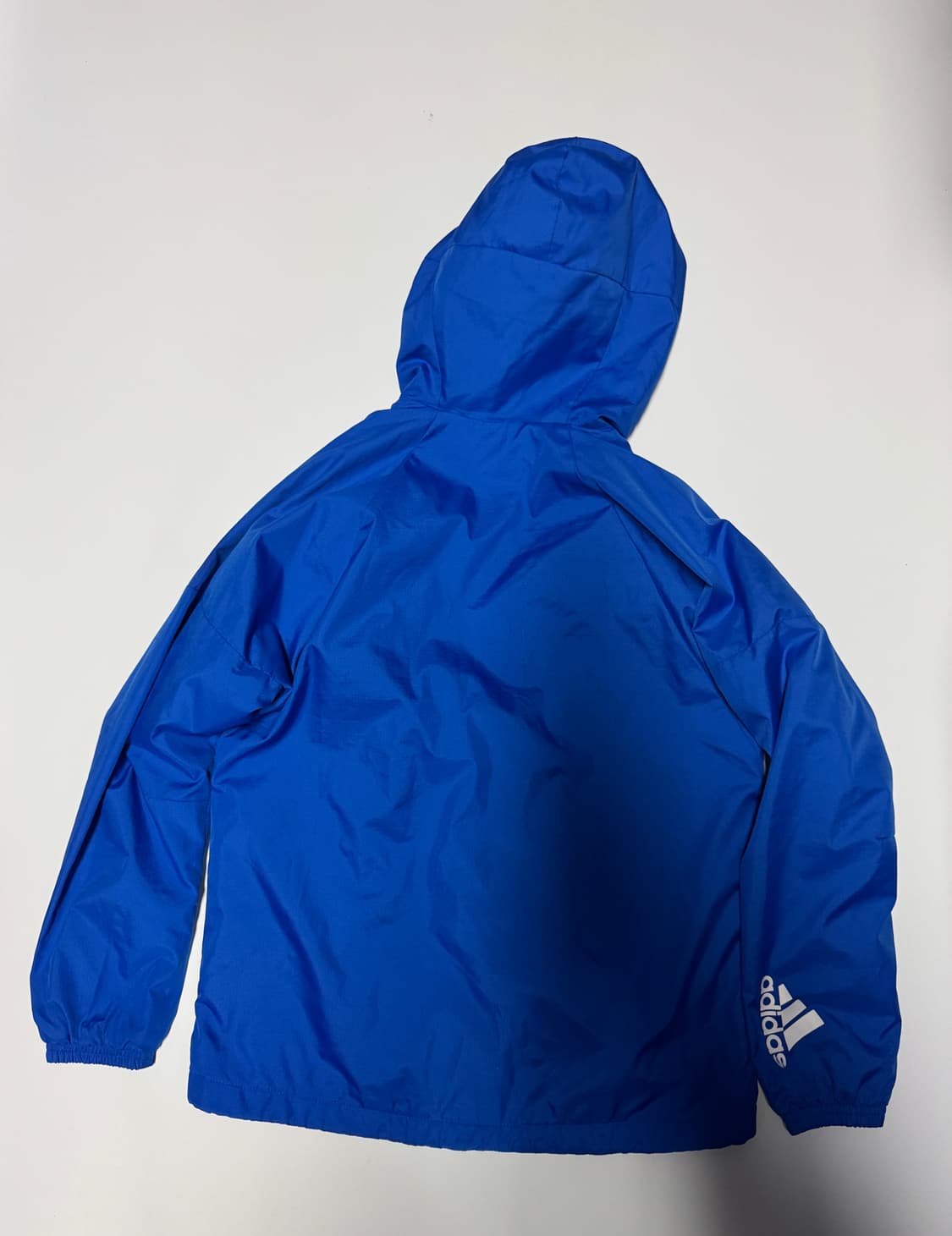 여성 아디다스 키즈 삼선 블루 후드 바람막이 M ~ 150 상품이미지2