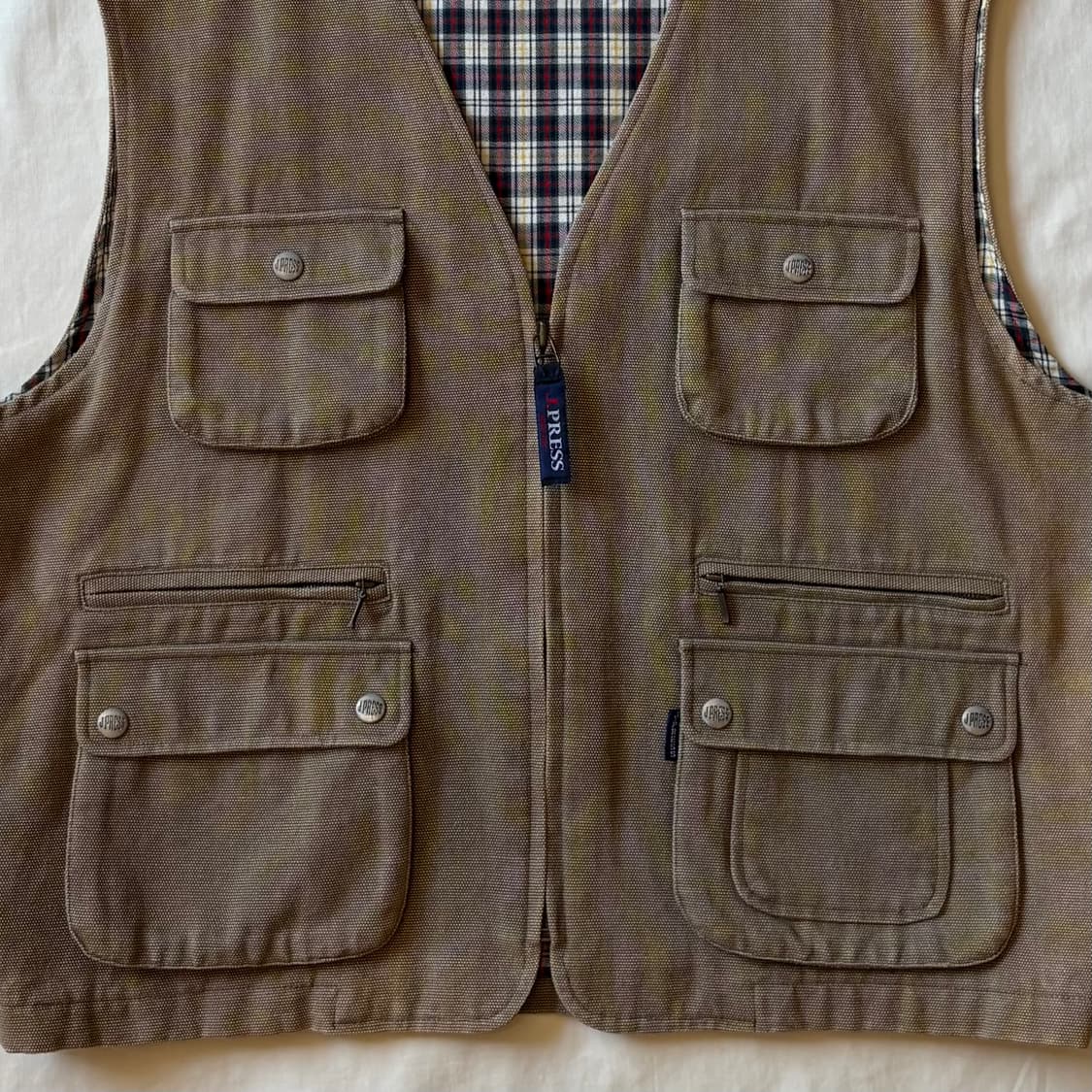 [105-108] 90s J.PRESS 캔버스 플란넬 워크 베스트 상품이미지3