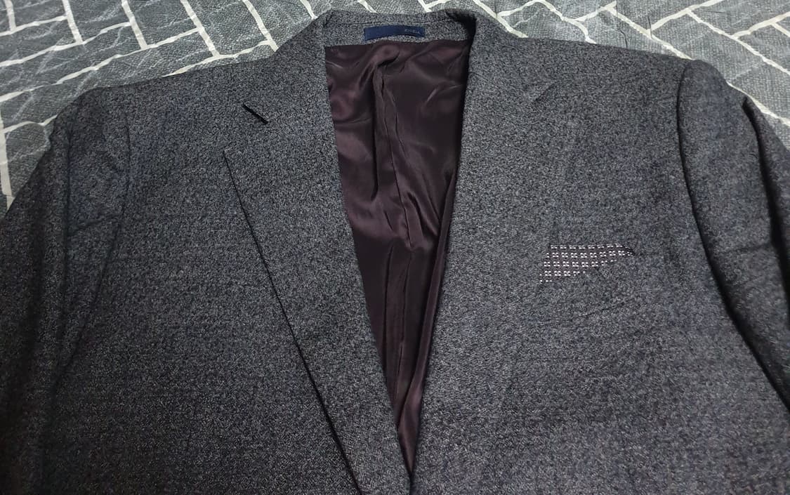 지오지아 울97% 수트핏 블레이저 미디엄그레이 (100) 상품이미지2