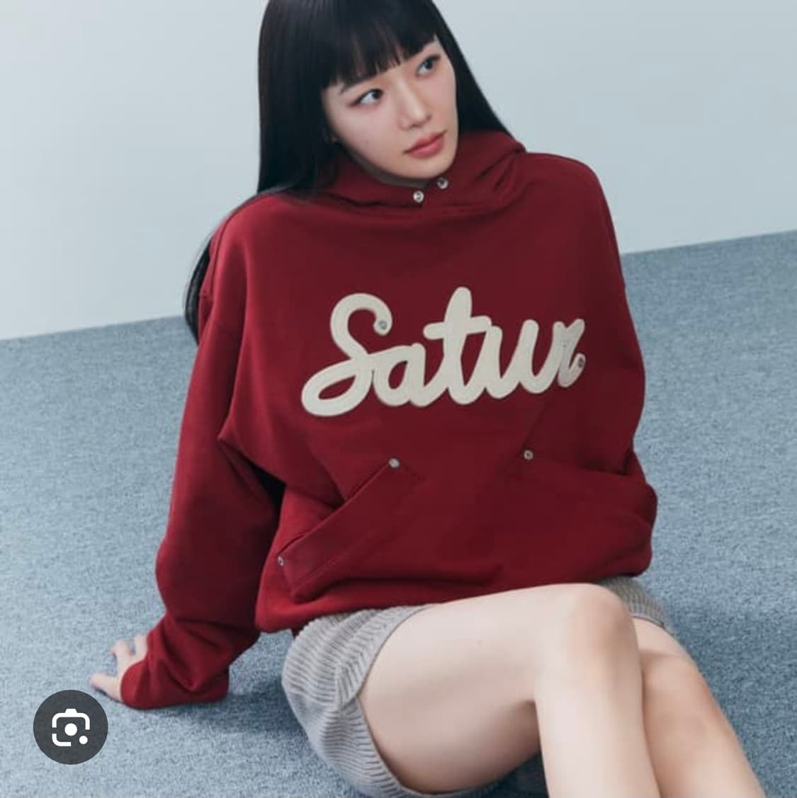 (착샷) 세터 아플리케 리벳 후드 버건디 satur 상품이미지9