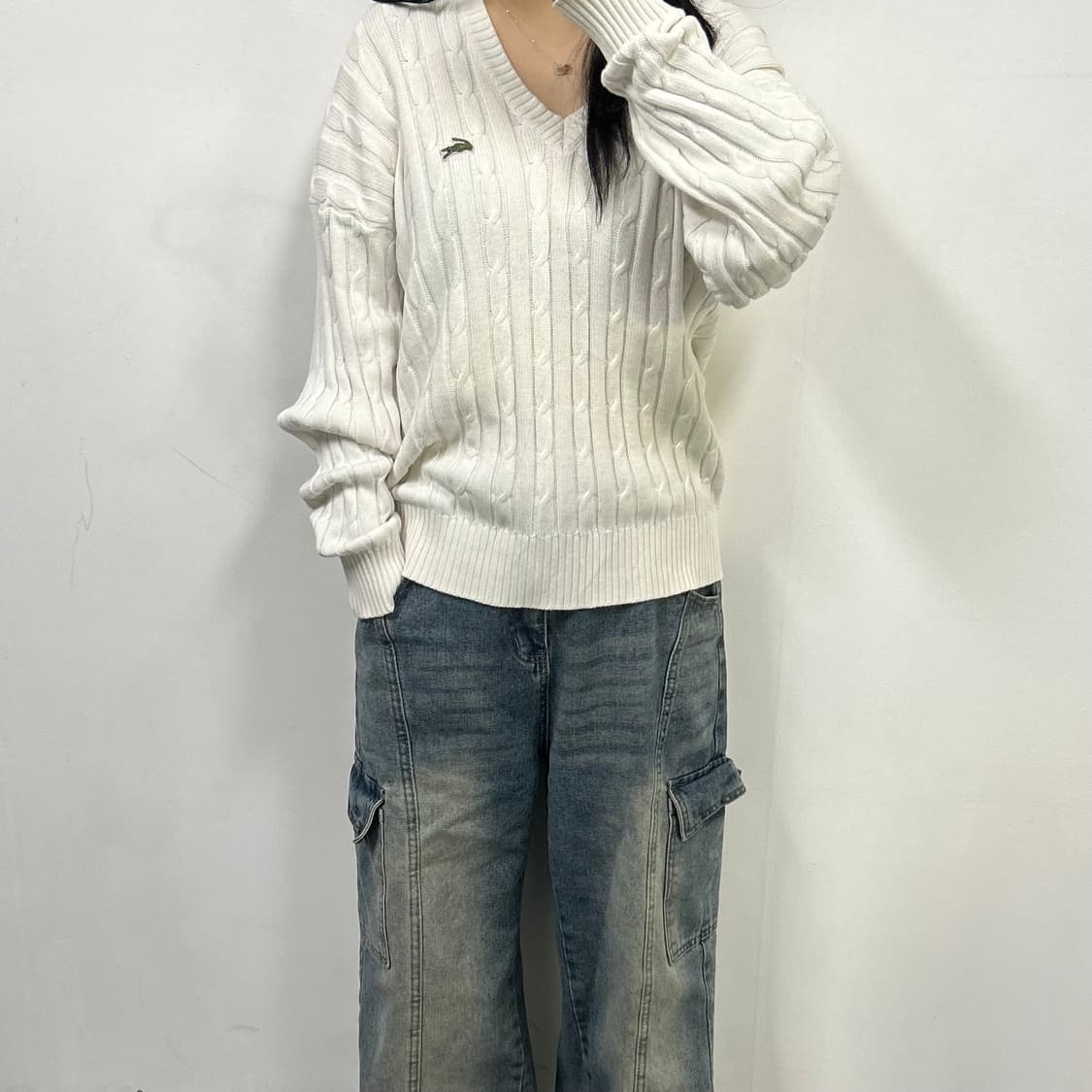 라코스테 브이넥 니트[1736] 상품이미지1