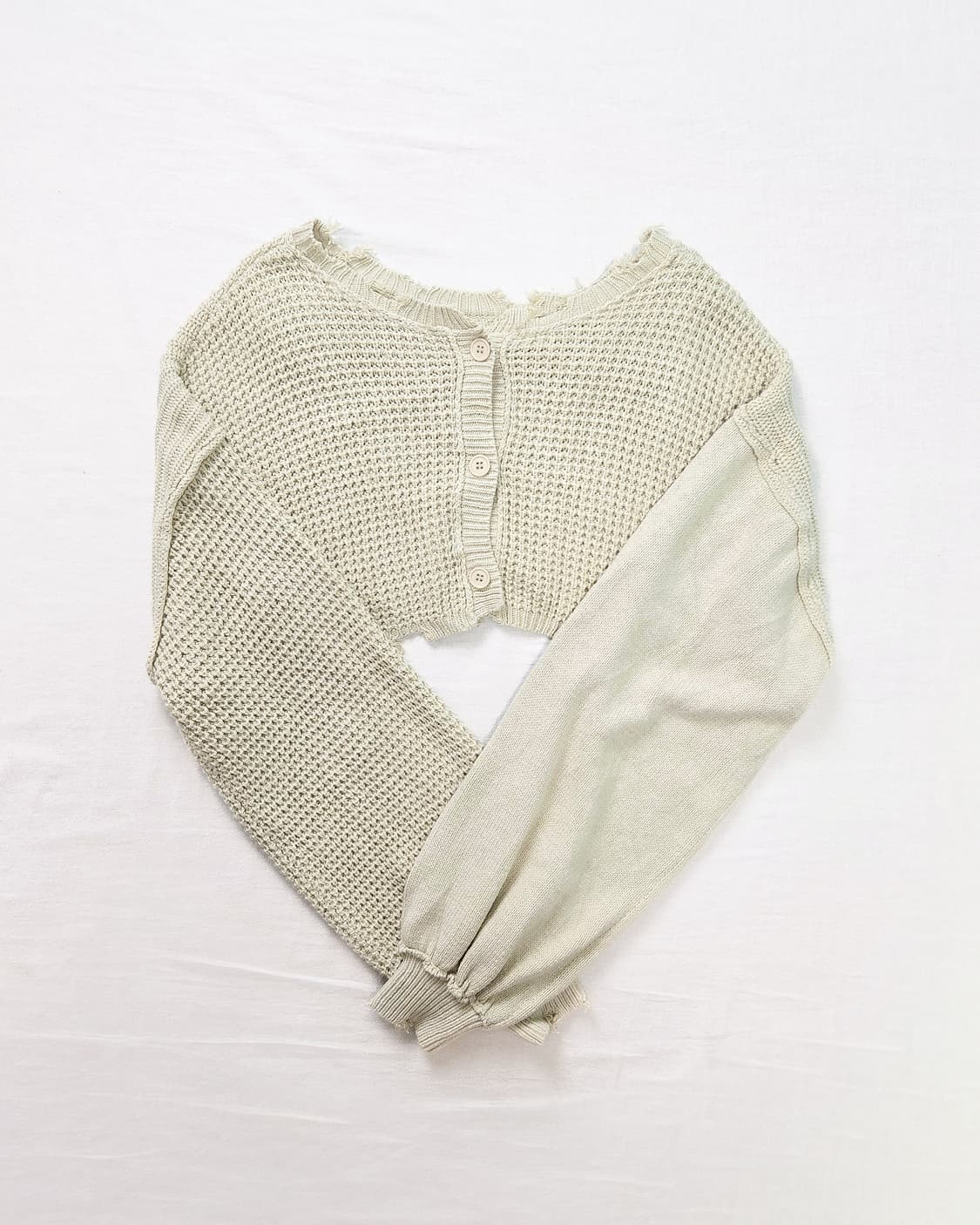 모에소매 벌룬 슬리브 크롭 니트/ 그런지 y2k 라떼갸루 상품이미지2