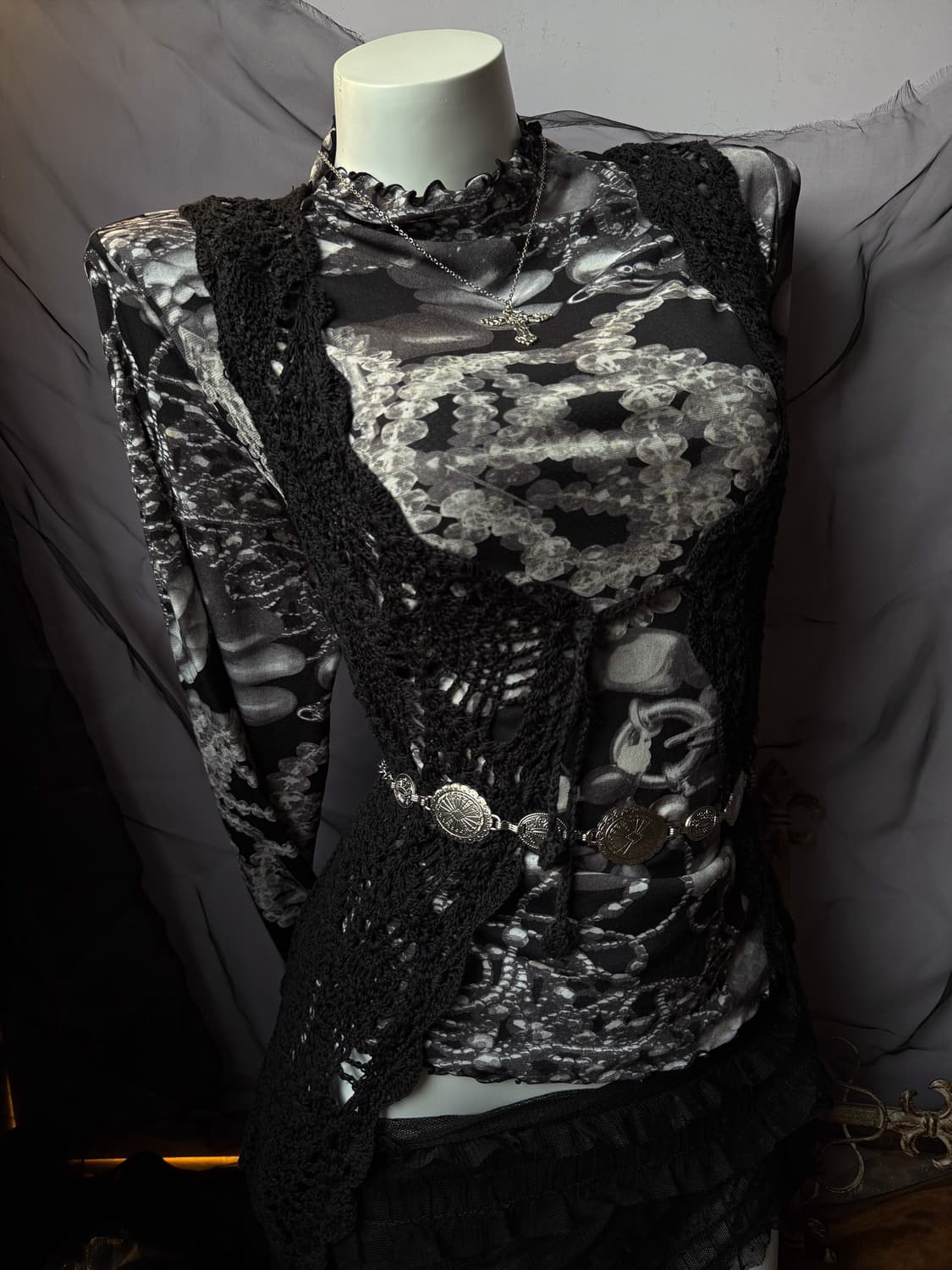 Pompom Crochet Vest 0162 상품이미지2