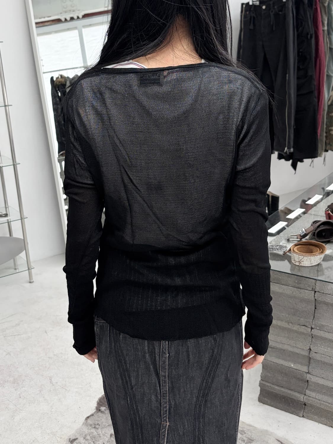 1990‘s massimo rebecchi 비스코스 시스루 탑 상품이미지2