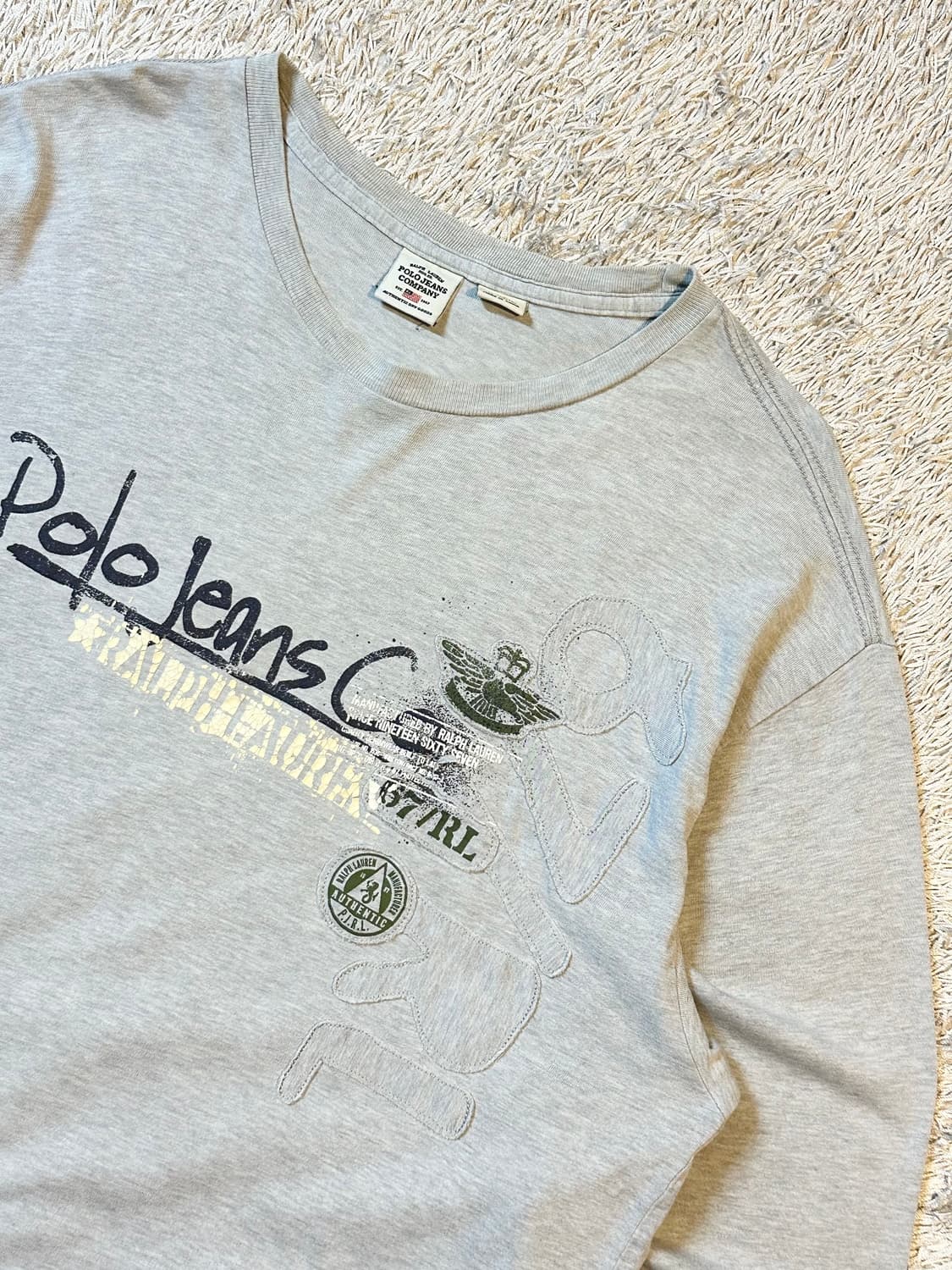 폴로 진스 POLO JEANS 로고 롱슬리브 긴팔 그레이 상품이미지2