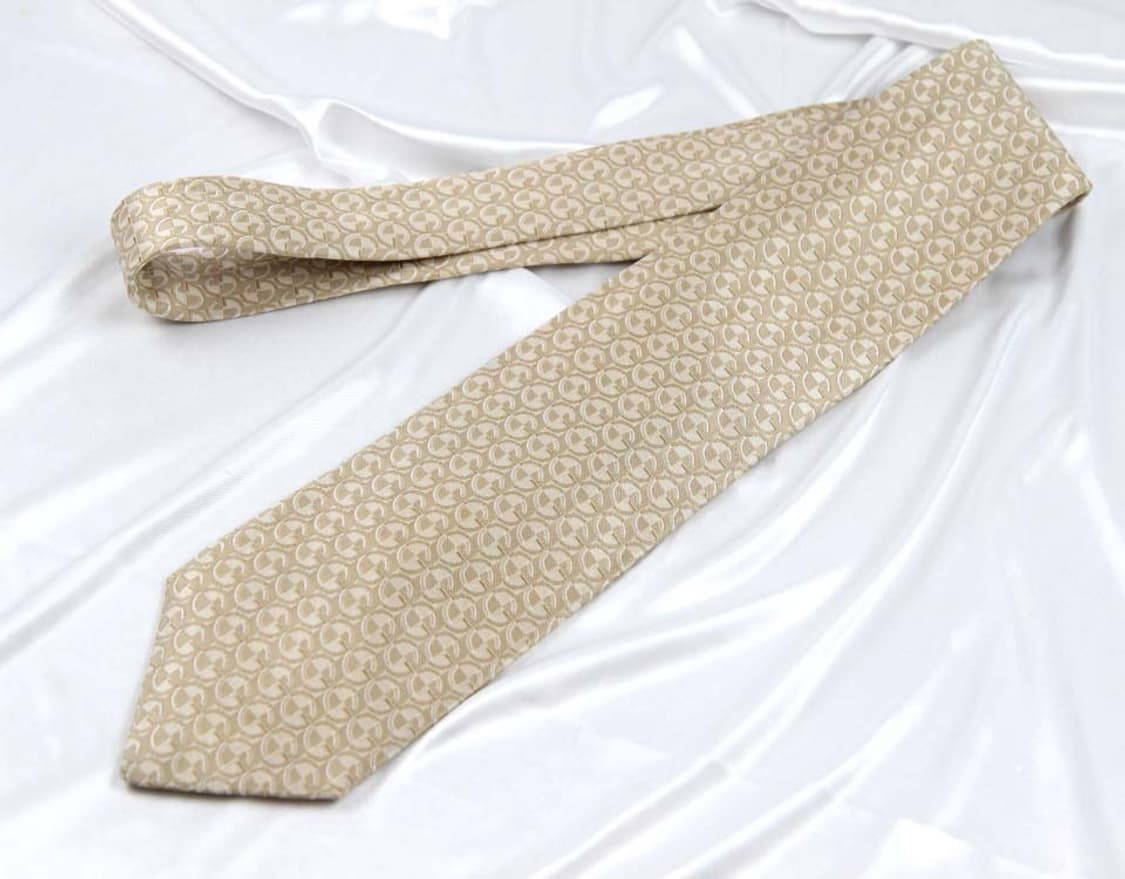 구찌 9.3cm A등급 G로고 베이지 남자 명품 넥타이 상품이미지2