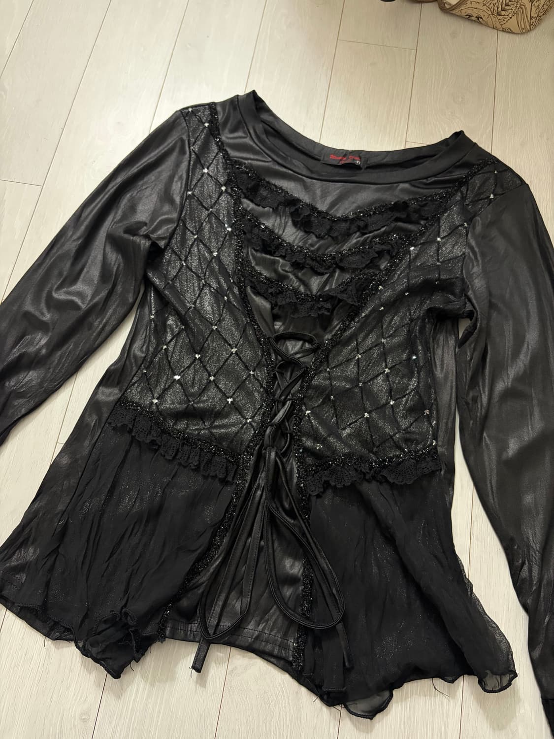 VTG 고딕 코르셋 블라우스 프릴 레이스 로리 상품이미지2