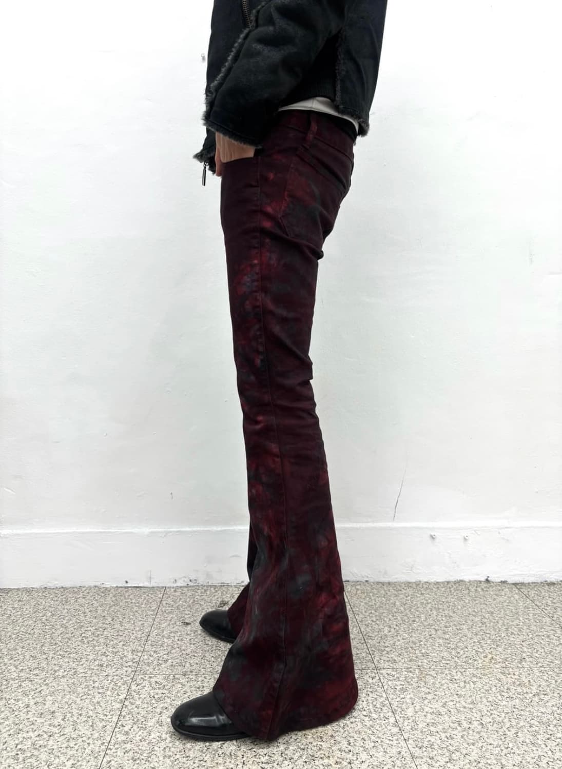 Dee dee blood dye waxed flared jeans 상품이미지2
