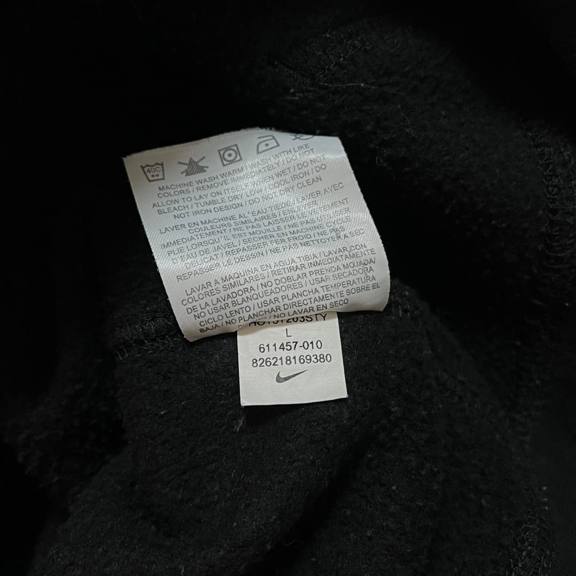 [정품] 나이키 블랙 스우시 기모 후드티 [ L ] 상품이미지6