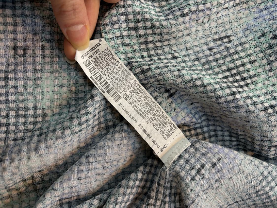 자라 zara 픽셀 프린트 셔츠 라이트 그린 반팔 XL 상품이미지7