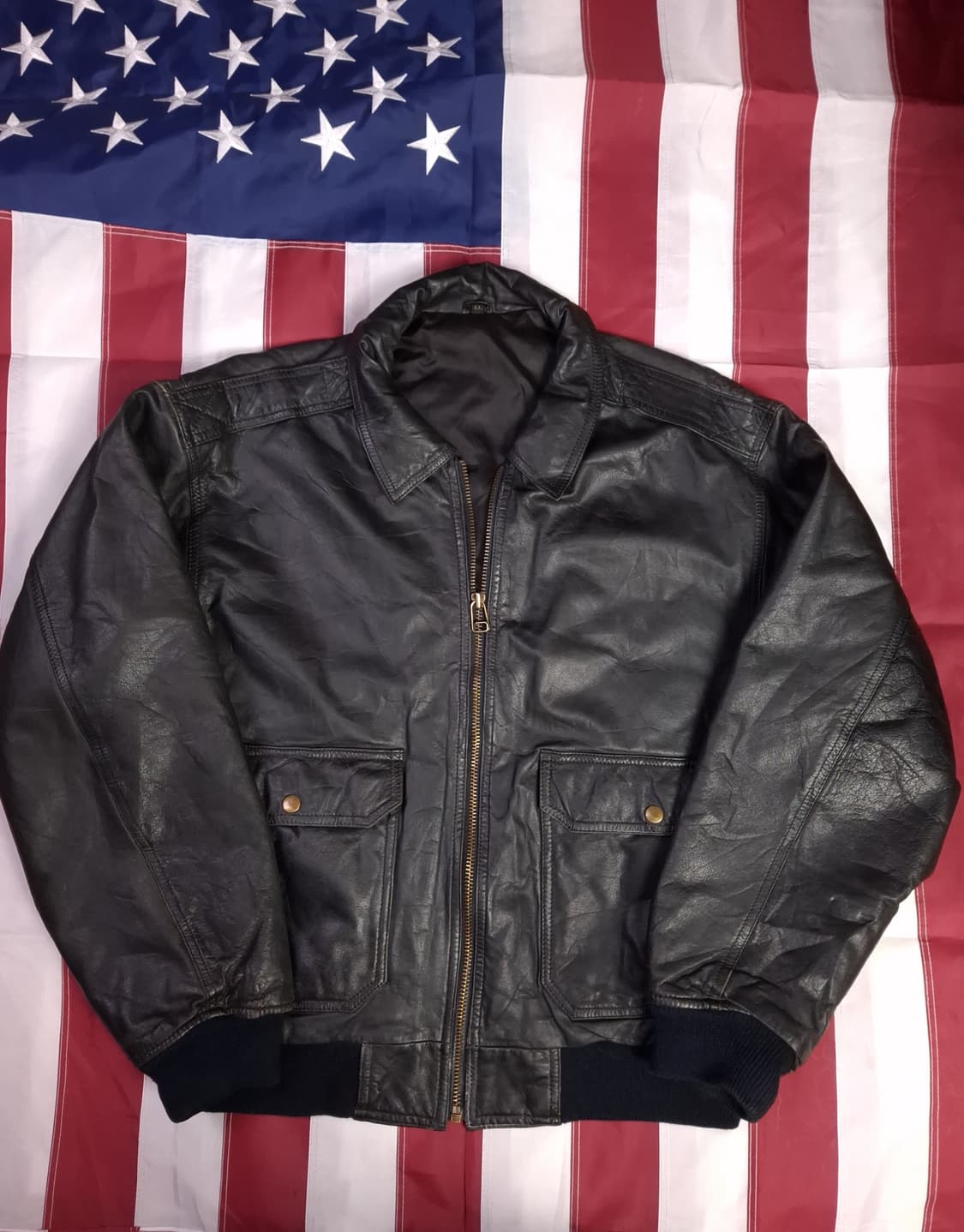80's 국내산 일본 수출용 리얼레더 항공 자켓 상품이미지1