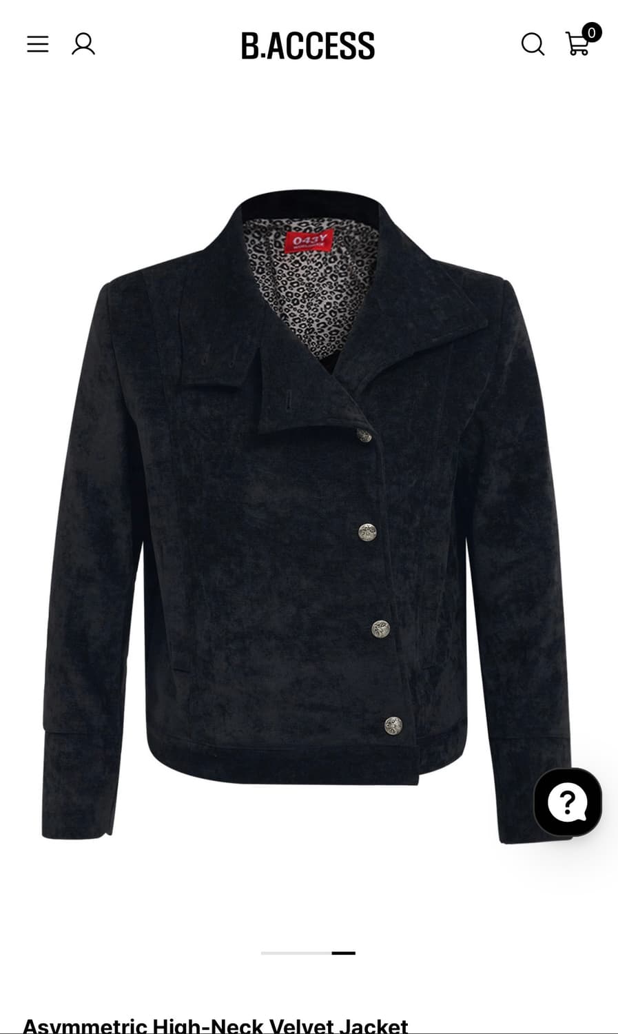 비엑세스 하이넥 벨벳 사선 자켓  상품이미지4