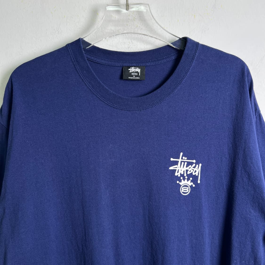 stussy 스투시 그래피티 크라운 네이비 반팔 티셔츠 M 상품이미지4