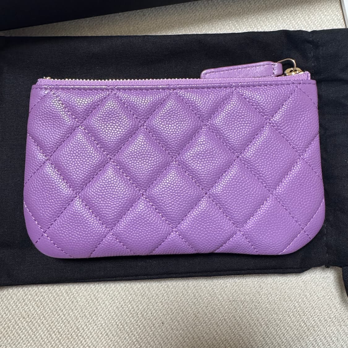 샤넬 클래식 캐비어 미니파우치 퍼플 라벤더 세제품 상품이미지3