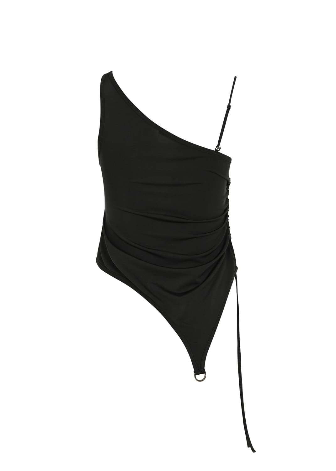 [BOHEMSEO] ONE SHOULDER STRING TOP, BLAC 상품이미지2