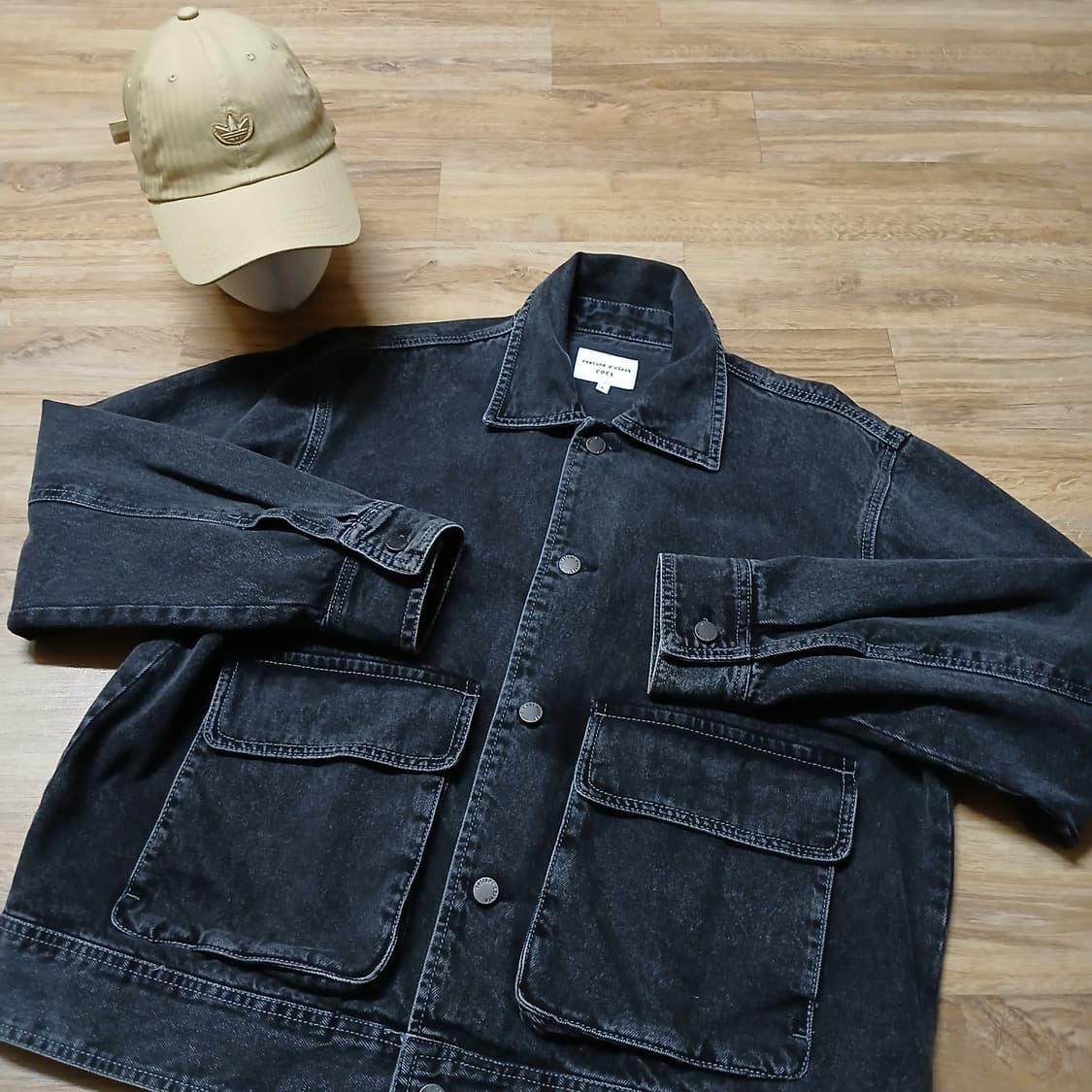 cocl 커스텀어클락 데님 크롭 자켓 흑청 상품이미지5