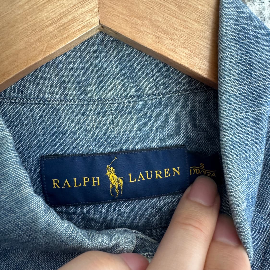 폴로 랄프로렌 포니 로고 샴브레이 데님 셔츠 상품이미지7