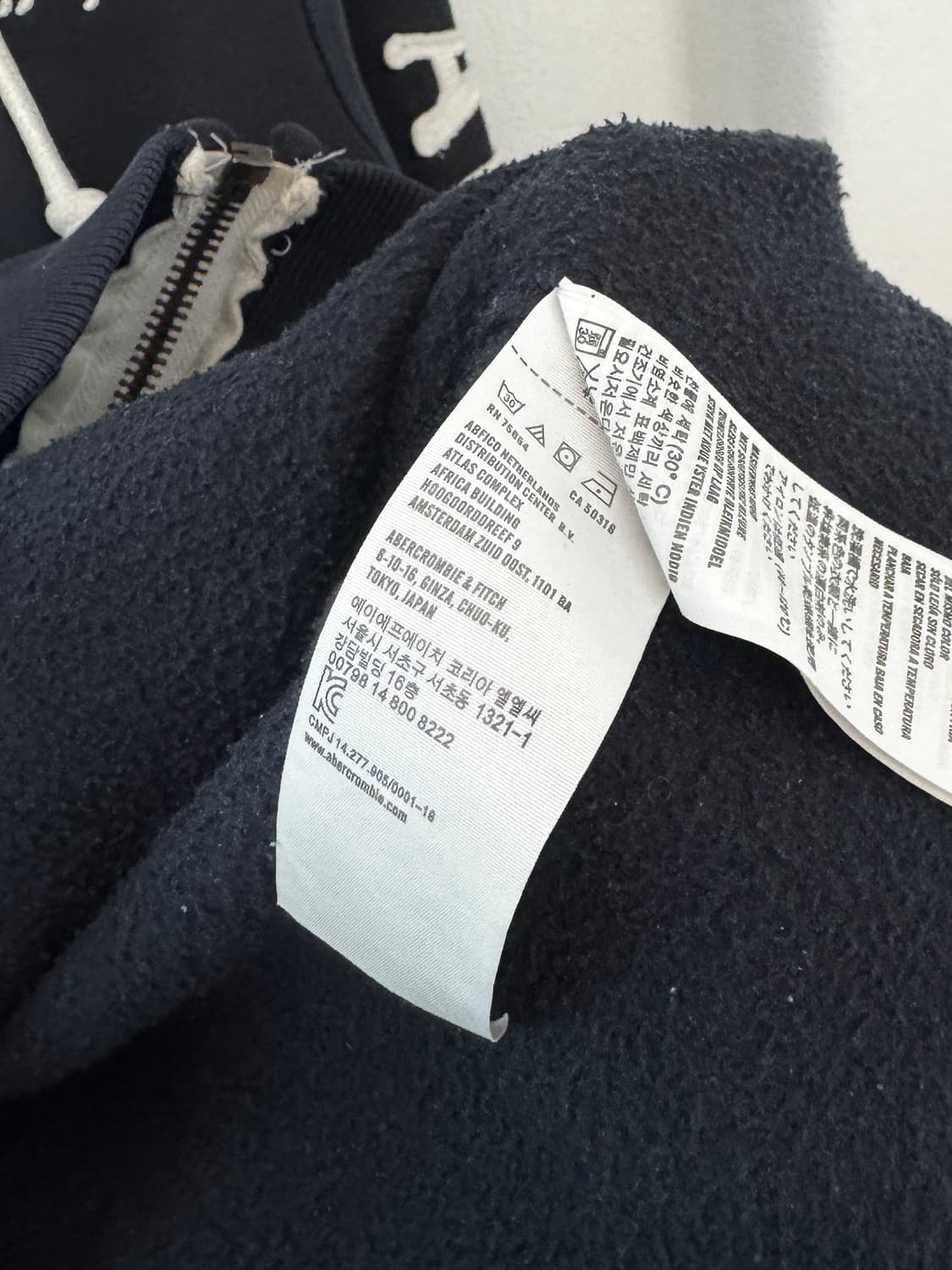 아베크롬비 순록 후드집업 블랙 상품이미지6