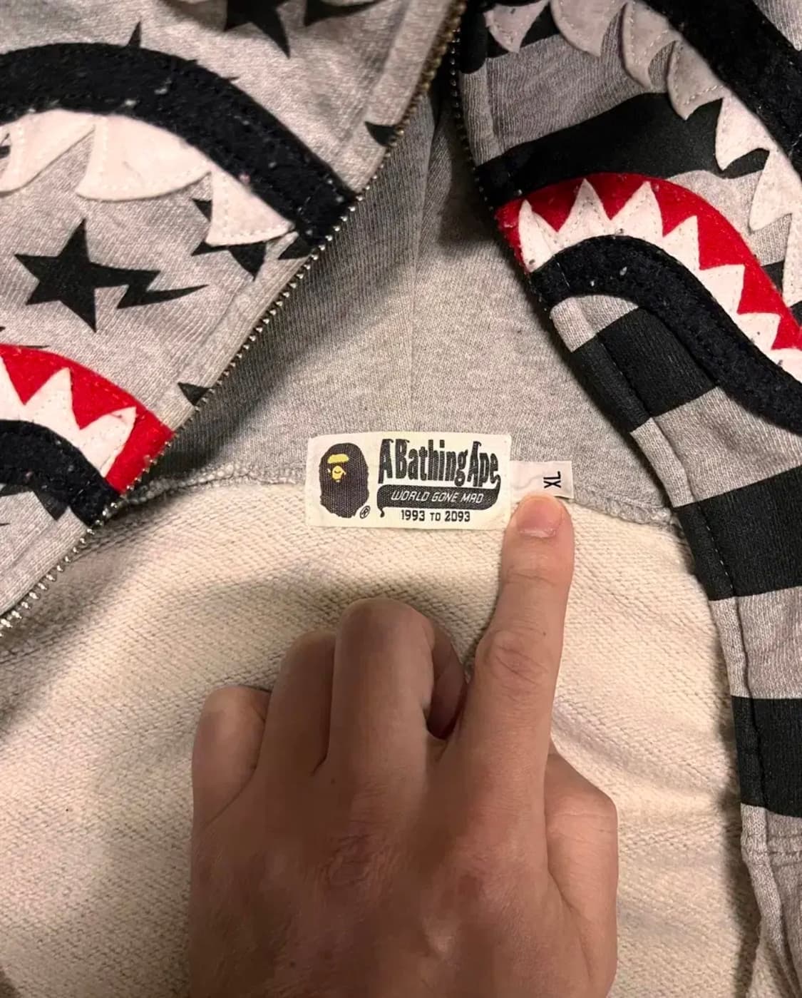 베이프 성조기 샤크후드 그레이 xl 정품 상품이미지2